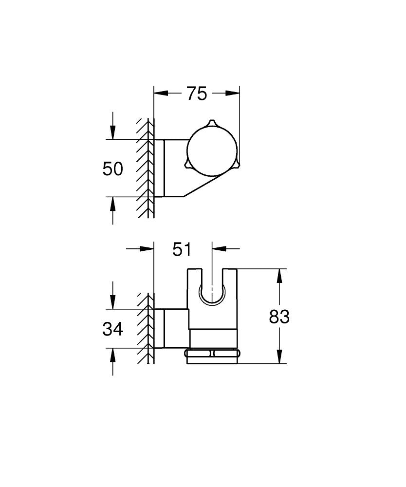 Soporte De Pared Serie Vitalio Universal Con Acabado Cromado