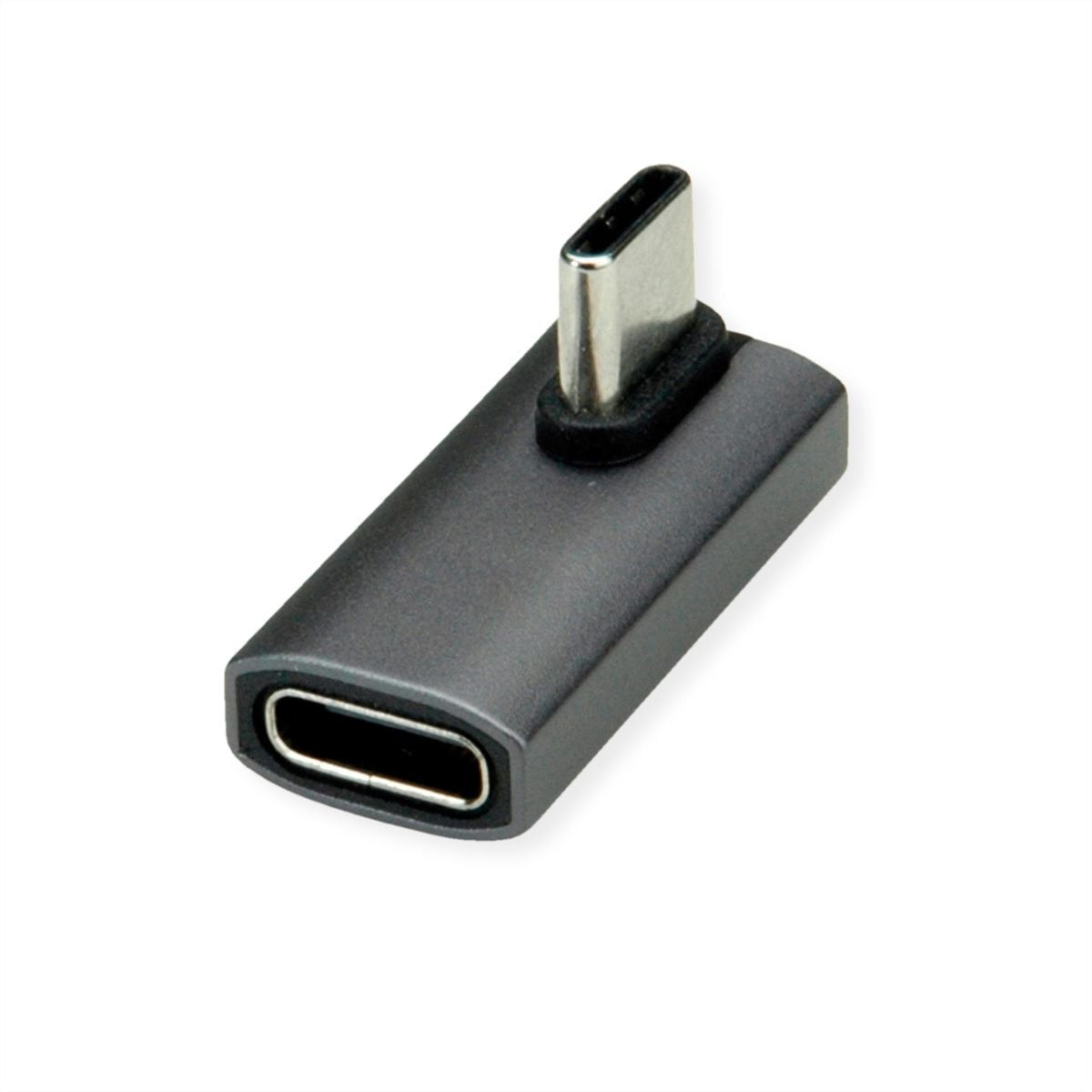 Roline Usb4 Gen 3x2 Adapter Typ C St Bu, Aluminium, 90, Gedreht, Silberfarben