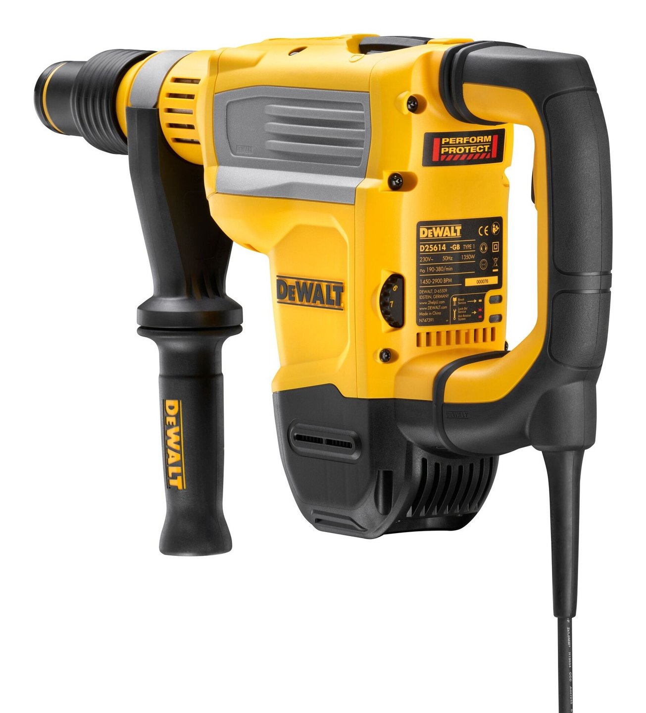 Martillo Perforador Dewalt D25614k-Qs Sds Max 2900 Rpm 1350 W