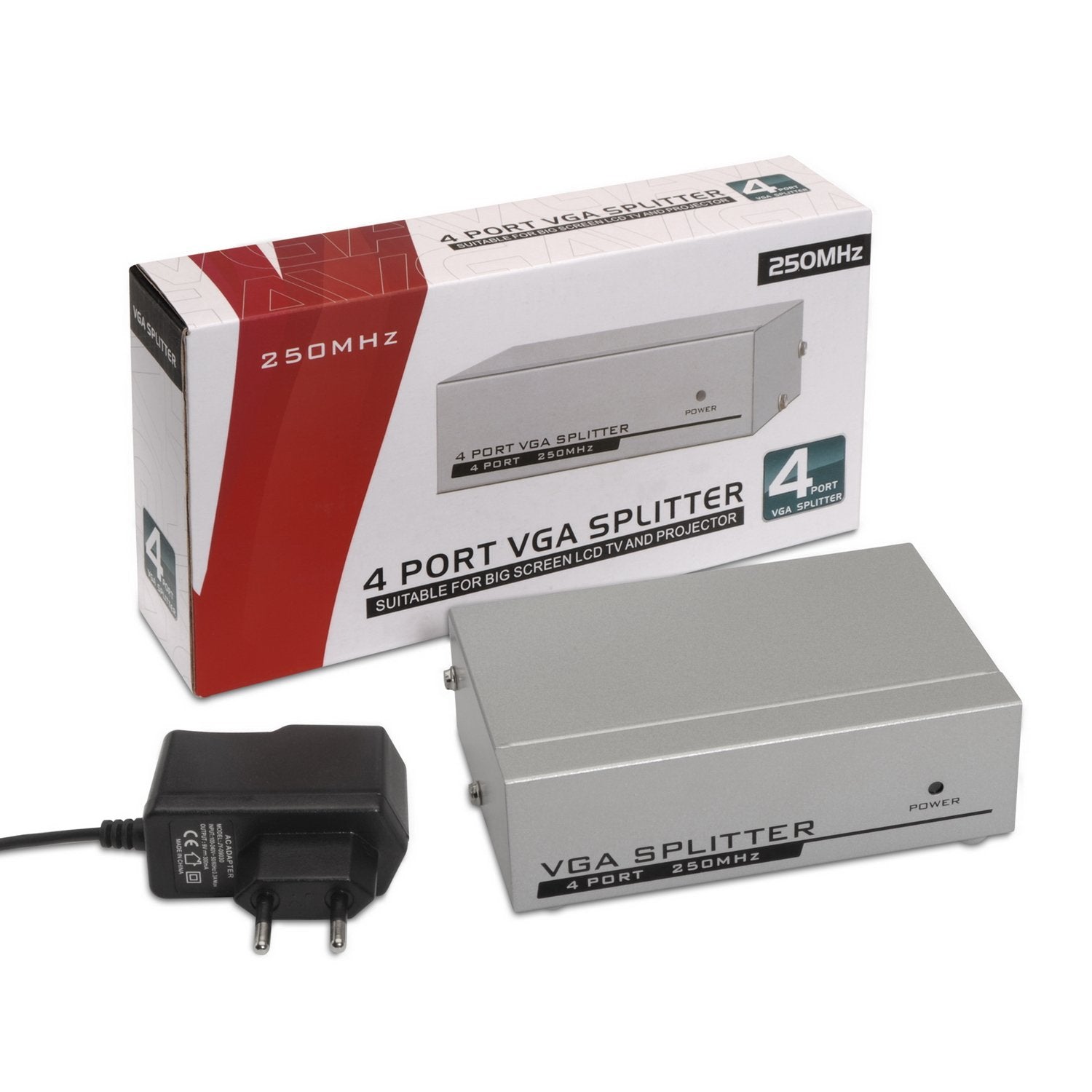 Aisens Svga Duplicador Para 4 Monitores Con Alimentacion - Plata A116-0085