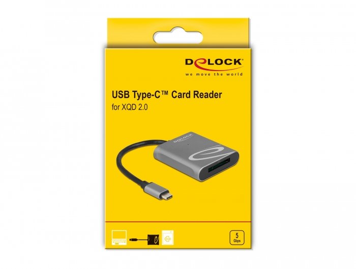 Lector De Tarjetas Externo Delock Usb Tipo-C Card Reader Para Xqd 2.0
