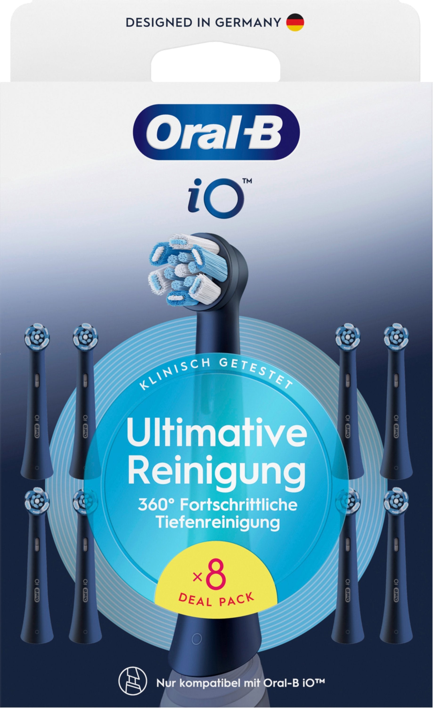 Braun Oral-B Io Ultimate Cleaning Pack De 8, Accesorio De Cepillo Negro, Eliminación Superior De Placa 8700216778640