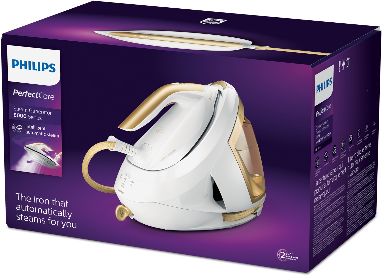 Philips Psg8040/60 Estación De Planchado A Vapor 2700 W 1,8 L Suela Steamglide Elite Oro, Blanco