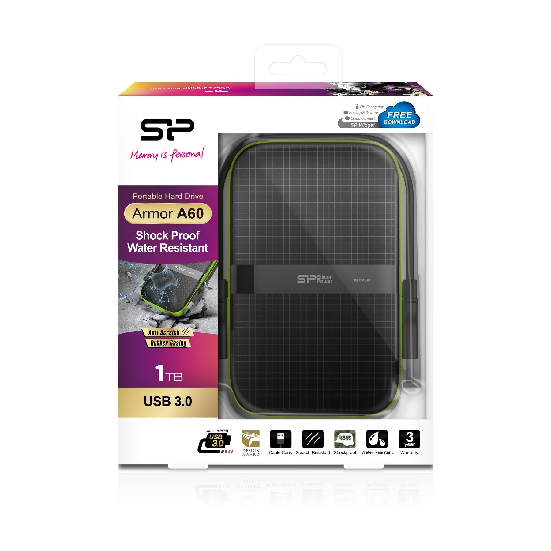Disco Externo Hdd Silicon Power A60 1tb 2.5" Usb Resistente Agua