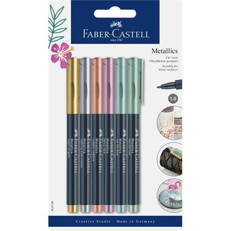Faber Castell Rotuladores Creative Studio Metallics Marker Colores Surtidos -Blister 6u-