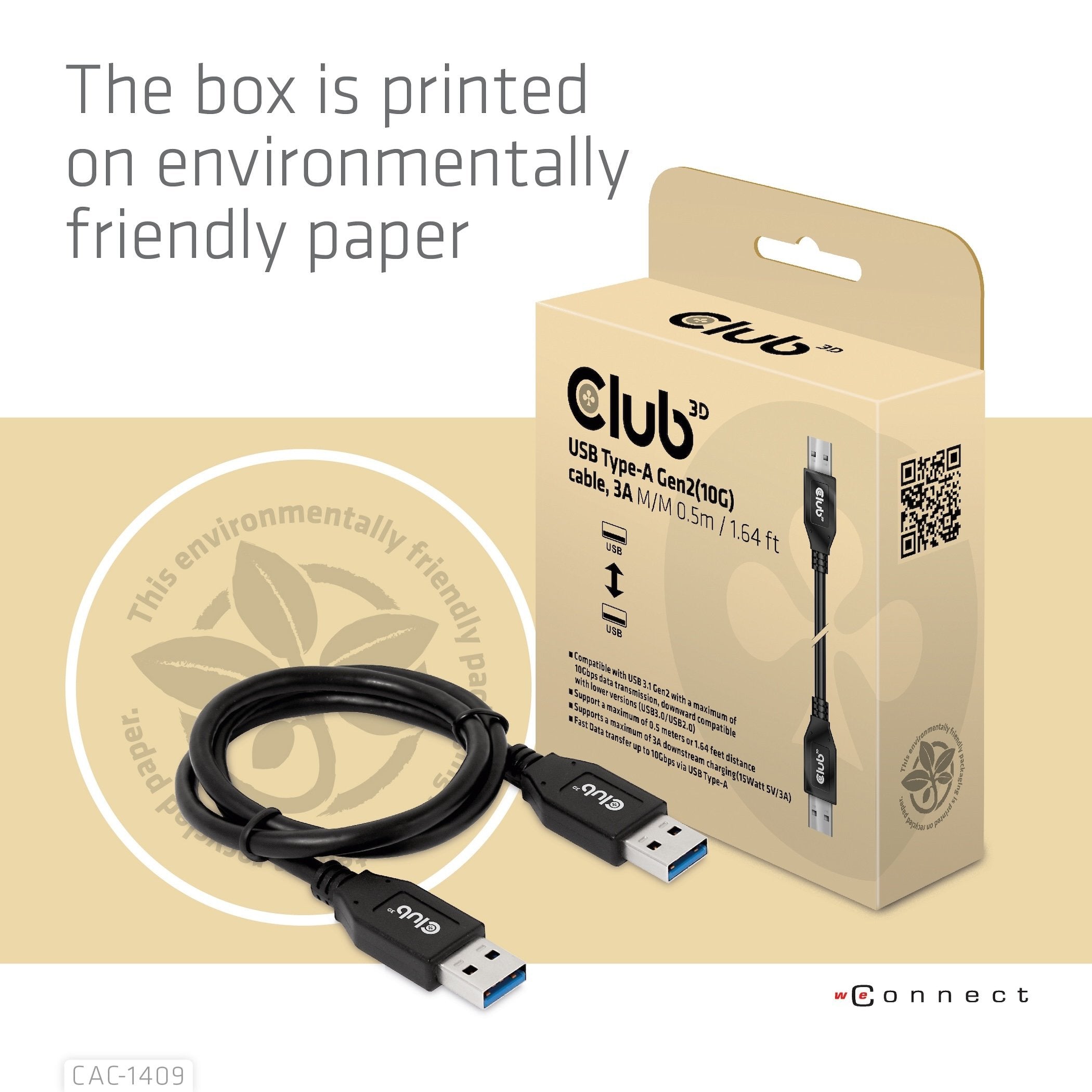 Club3d Cable Usb Typ-A Gen2 0,5m 10 Gbps M M Retail