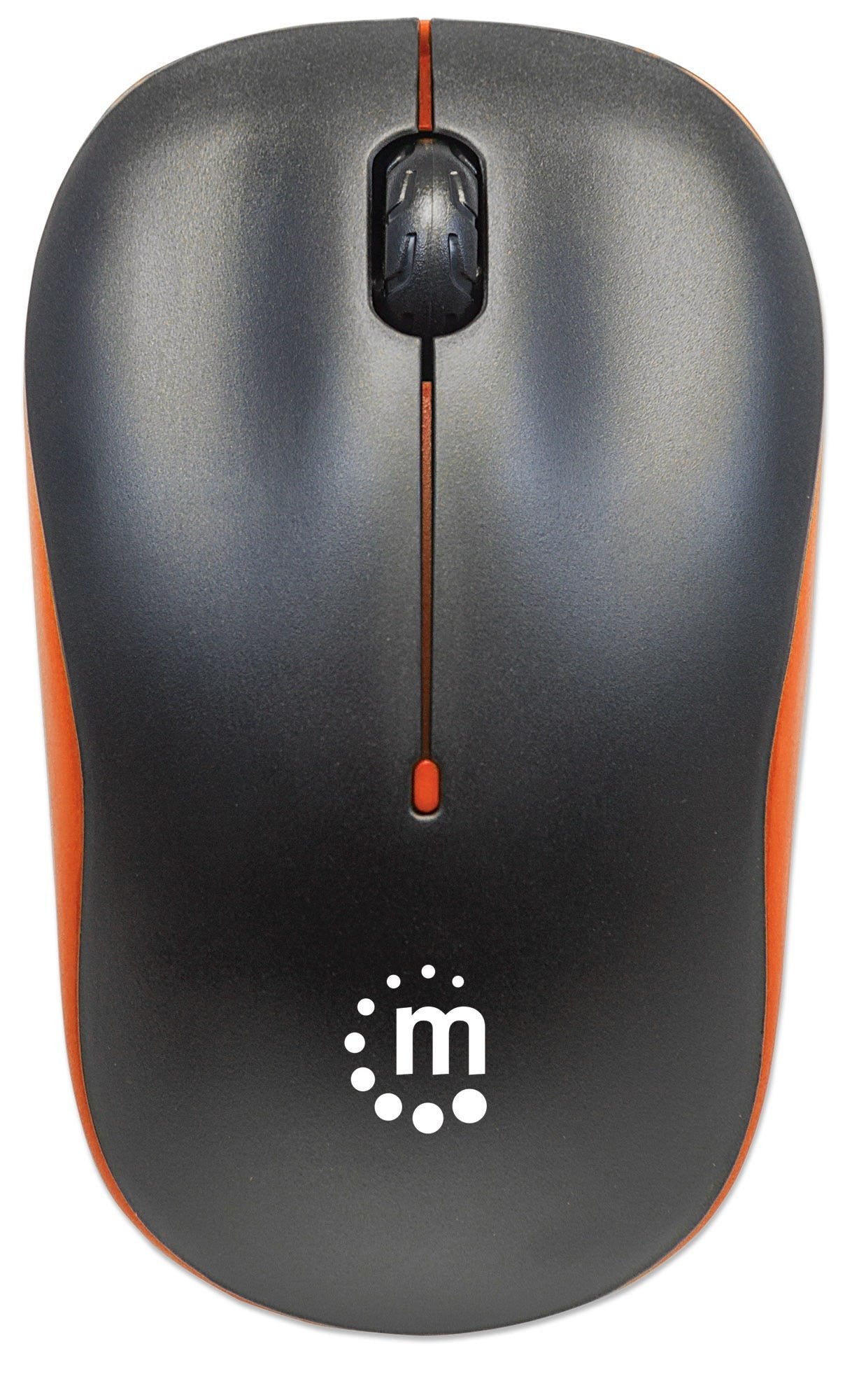 Manhattan Ratón Óptico Inalámbrico Success Usb, Tres Botones Con Rueda De Desplazamiento, 1000 Ppp, Naranja/Negro
