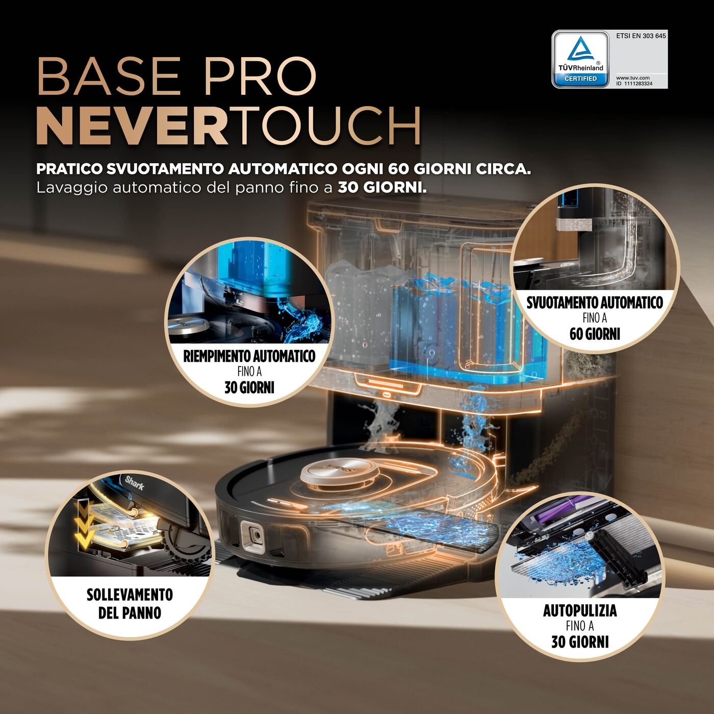 EAN 0622356285179 - Shark PowerDetect NeverTouch Pro 2-in-1 Saug Negro, Color piedra imagen 8