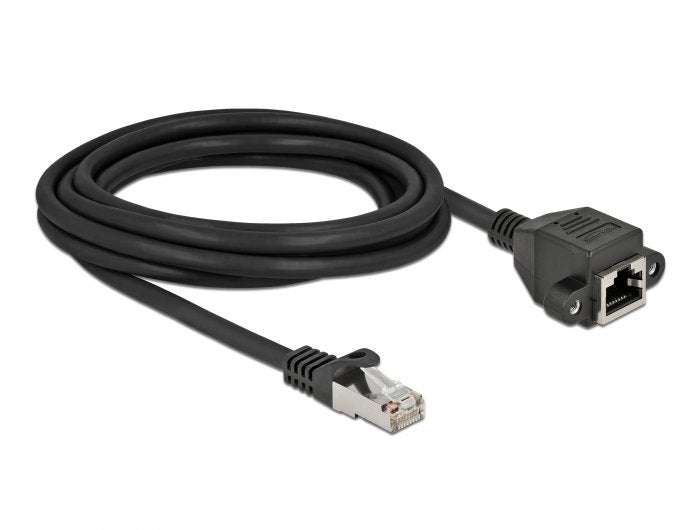 Delock Netzwerk Verlängerungscable S Ftp Rj45 Stecker Zu Rj45 Buchse Cat.6a 3 M Schwarz