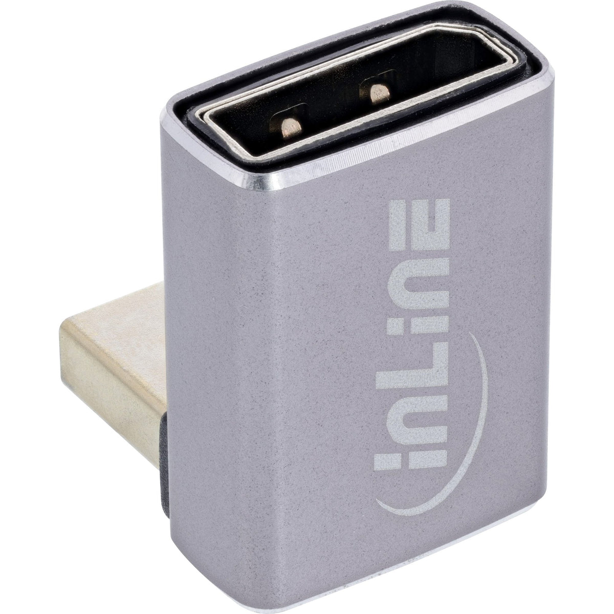 Inline® Displayport 1.4 Adapter, Displayport Male/Female, 90° Downwards, 8k Uhd