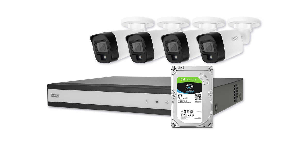 Abus Analog-Video-Set: 4 Mini-Tube-Kameras + Rekorder