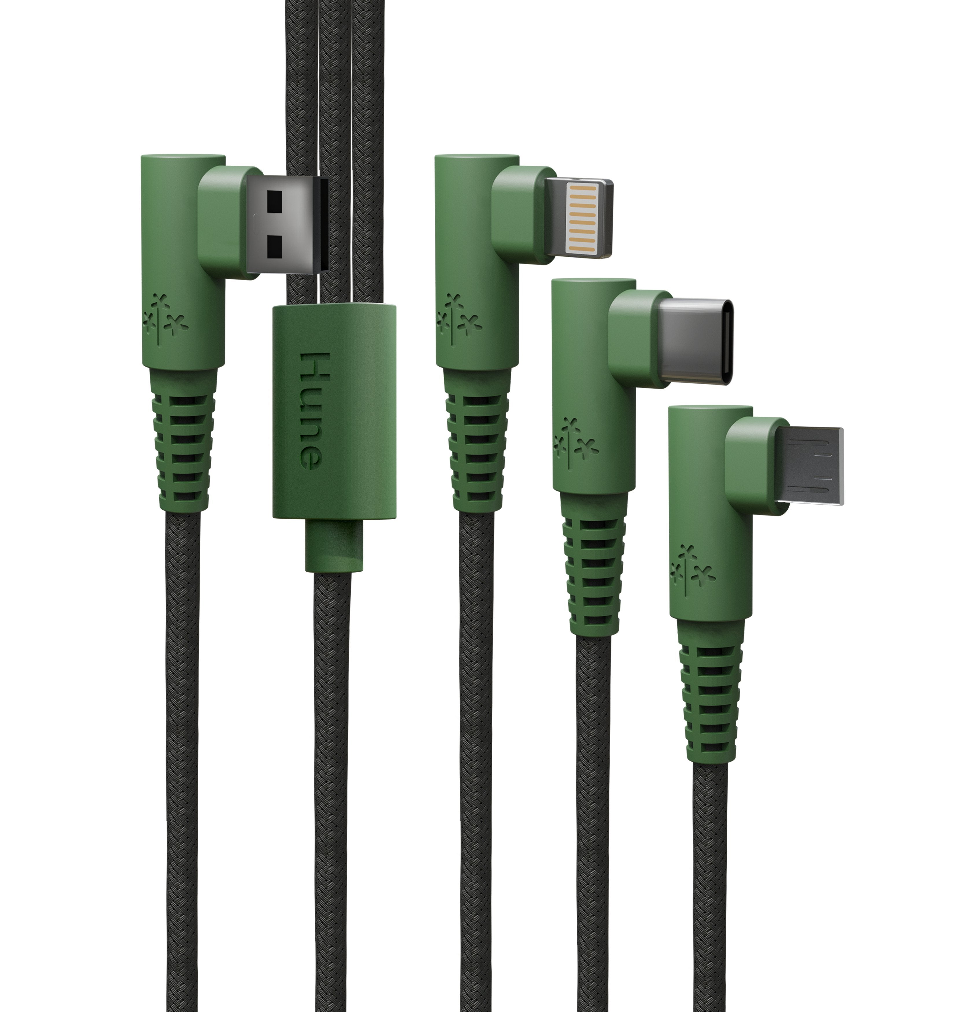 Cable Hune Eco Trenzado 1.2m 3 En 1 Bosque