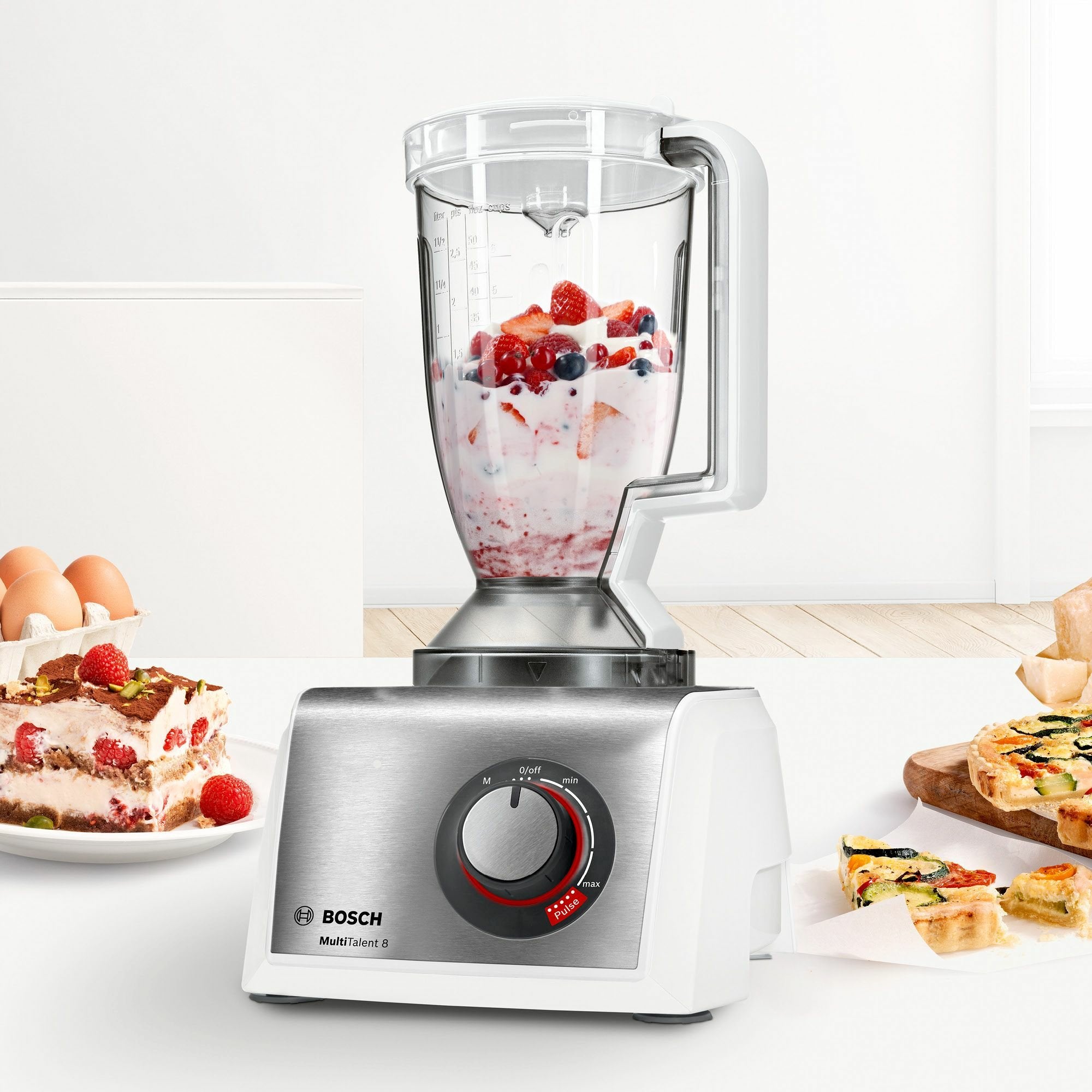 Bosch Mc812s814 Robot De Cocina 3,9 L Acero Inoxidable, Blanco 1250 W