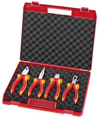 Juego De Alicates Knipex 00 20 15   Set De Pinzas Rojo/Amarillo, Juego De Alicates, Acero, Polipropileno (Pp), Rojo/Amarillo, 1,43 Kg