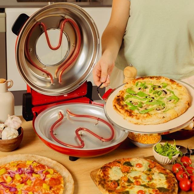 EAN 8435484038263 - Cecotec Fun Pizza&Co Mamma Mia Vista fabricante de pizza y hornos 1 Pizza(s) 1200 W Rojo imagen 9