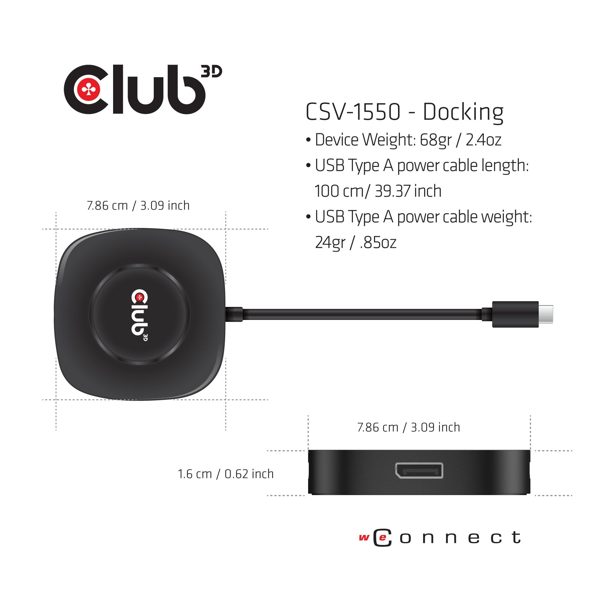 EAN 8719214471422 - CLUB3D USB TYPE C 3.2 GEN1 MULTISTREAM TRANSPORT MST HUB DISPLAY PORT 1.4 TRIPLE MONITOR DisplayPort male imagen 5