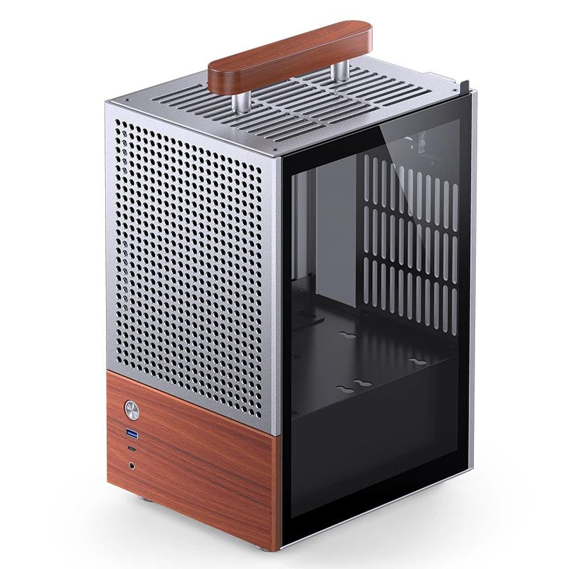 Jonsbo T6 Pc Carcasa, Mini-Tower, Mini-Itx, Tempered Glass, Madera - Plateado