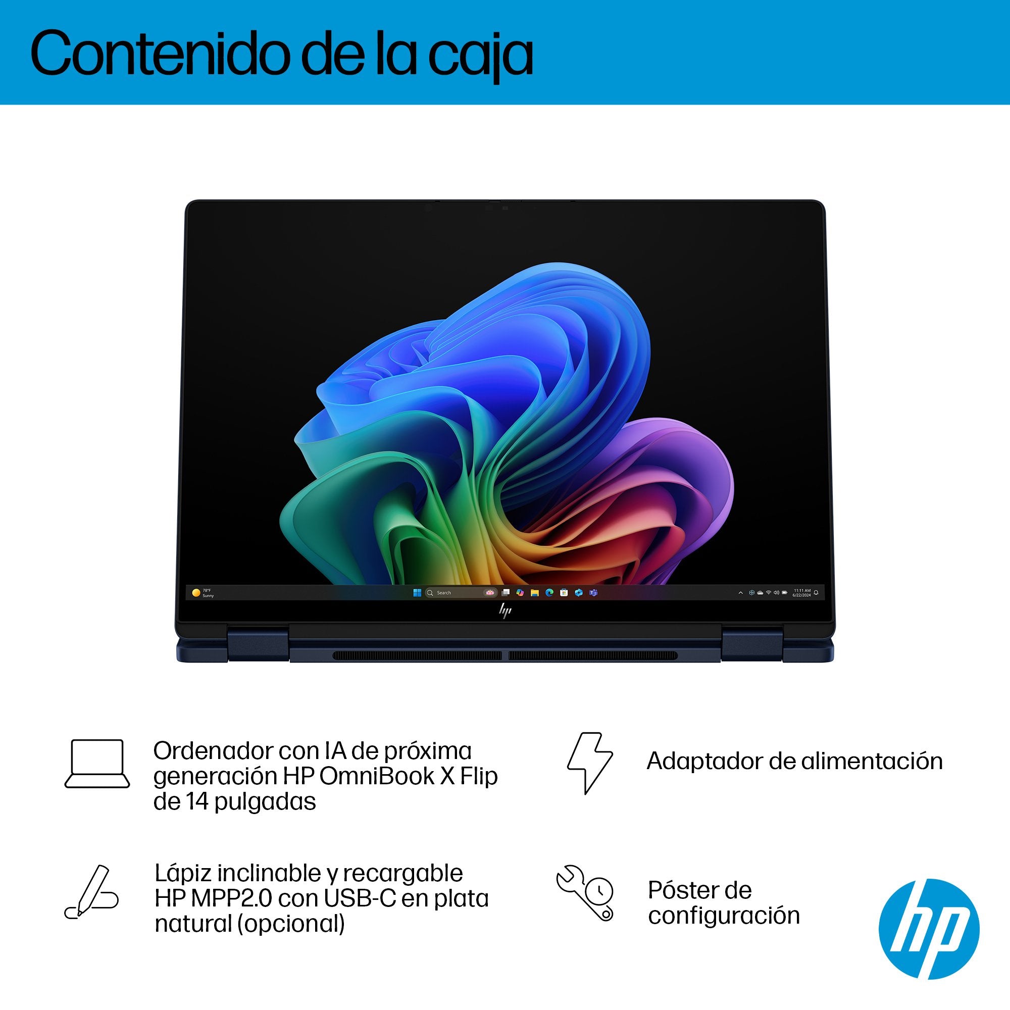 EAN 199251190063 - HP OmniBook X FlipNGAI 14-fm0011ns Copilot+ PC Intel Core Ultra 7 258V Híbrido (2-en-1) 35,6 cm (14") Pant imagen 6