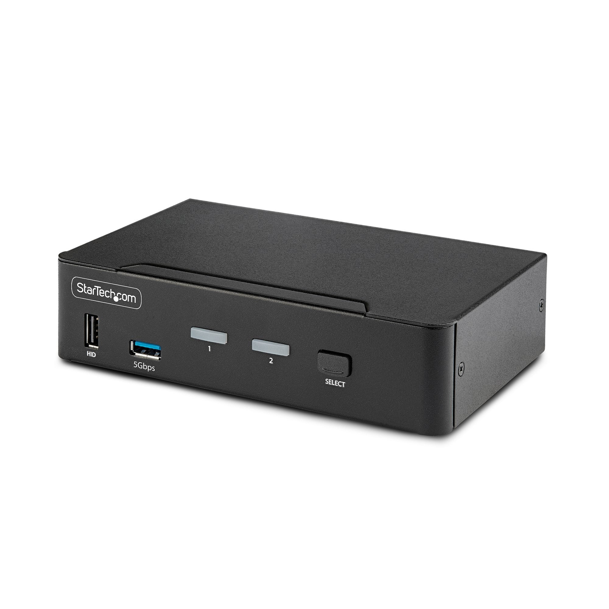 Startech.Com Switch Conmutador Kvm Displayport De 2 Puertos - 8k60/4k144 - Para Un Monitor - Dp 1.4 - 2x Usb 3.0 - 4x Usb 2.0 Hid - Conmutado Por Botones Y Teclas De Acceso Rápido - Taa