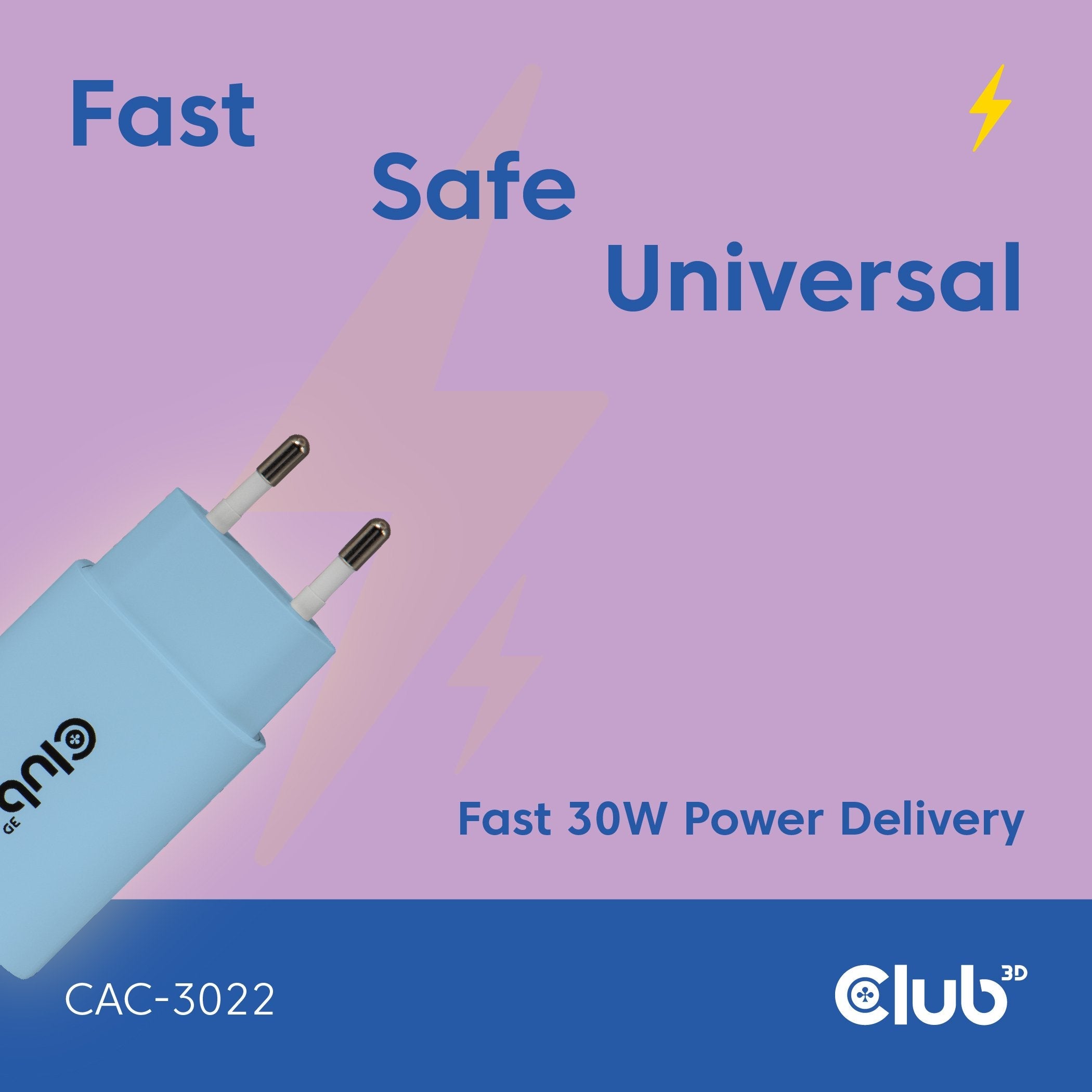Club3d Lifemyle Cargador Usb-C 30watt, 2mk Azul Retail