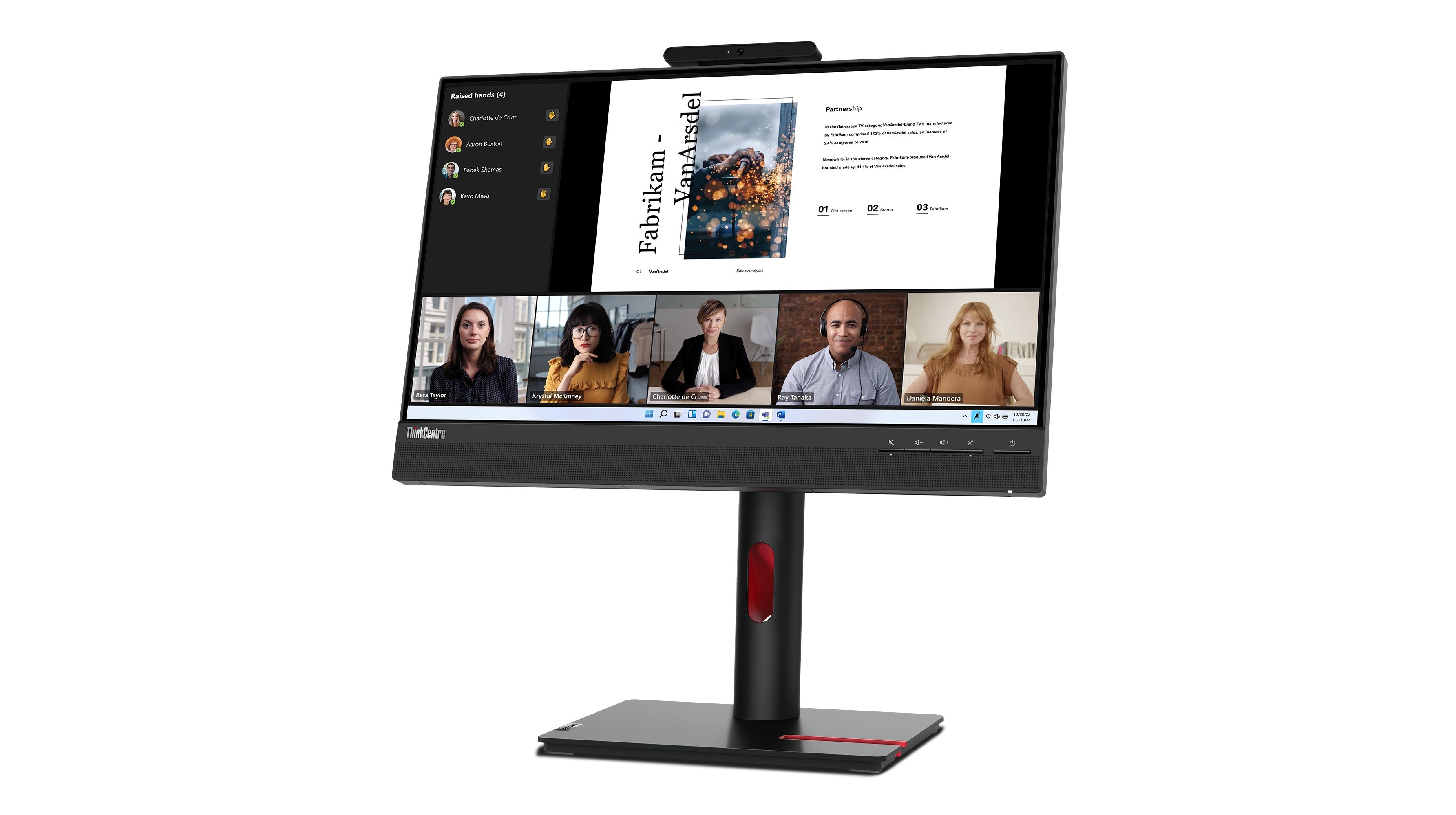 Lenovo Thinkcentre Tiny-In-One 22 Gen 5 Monitor Led 22" (21.5" Visible) Táctil  4 Ms Hdmi Displayport Altavoces Negro Azabache