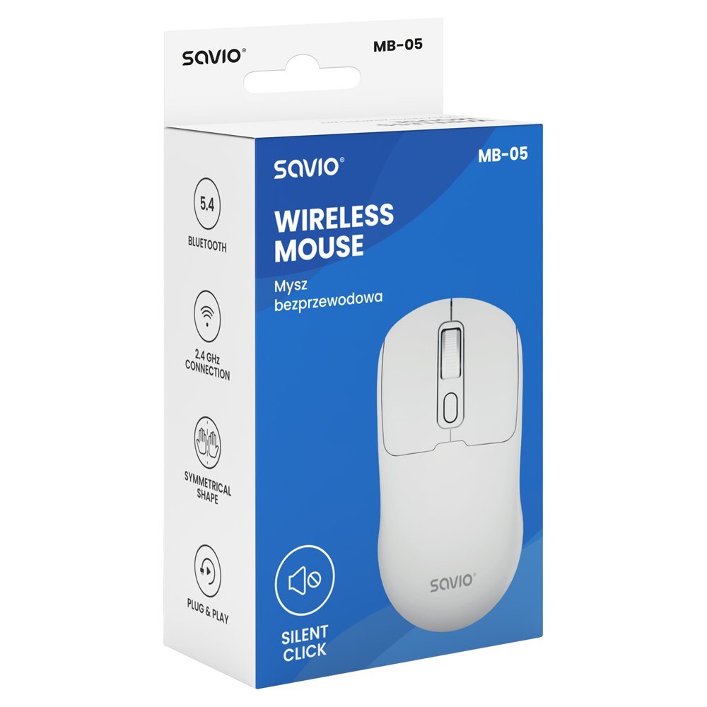 Savio Mb-05 Ratón Universal Ambidextro Bluetooth 1600 Dpi