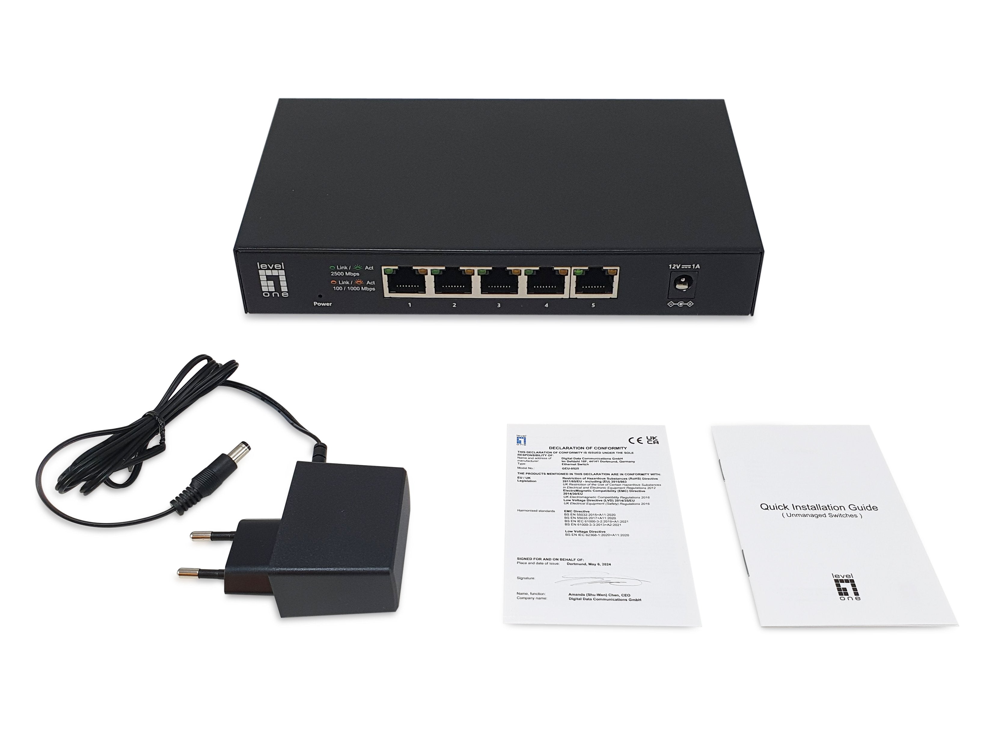 Levelone Switch 5x Ge Geu-0525 2.5gbe 100 1000mbps Sw
