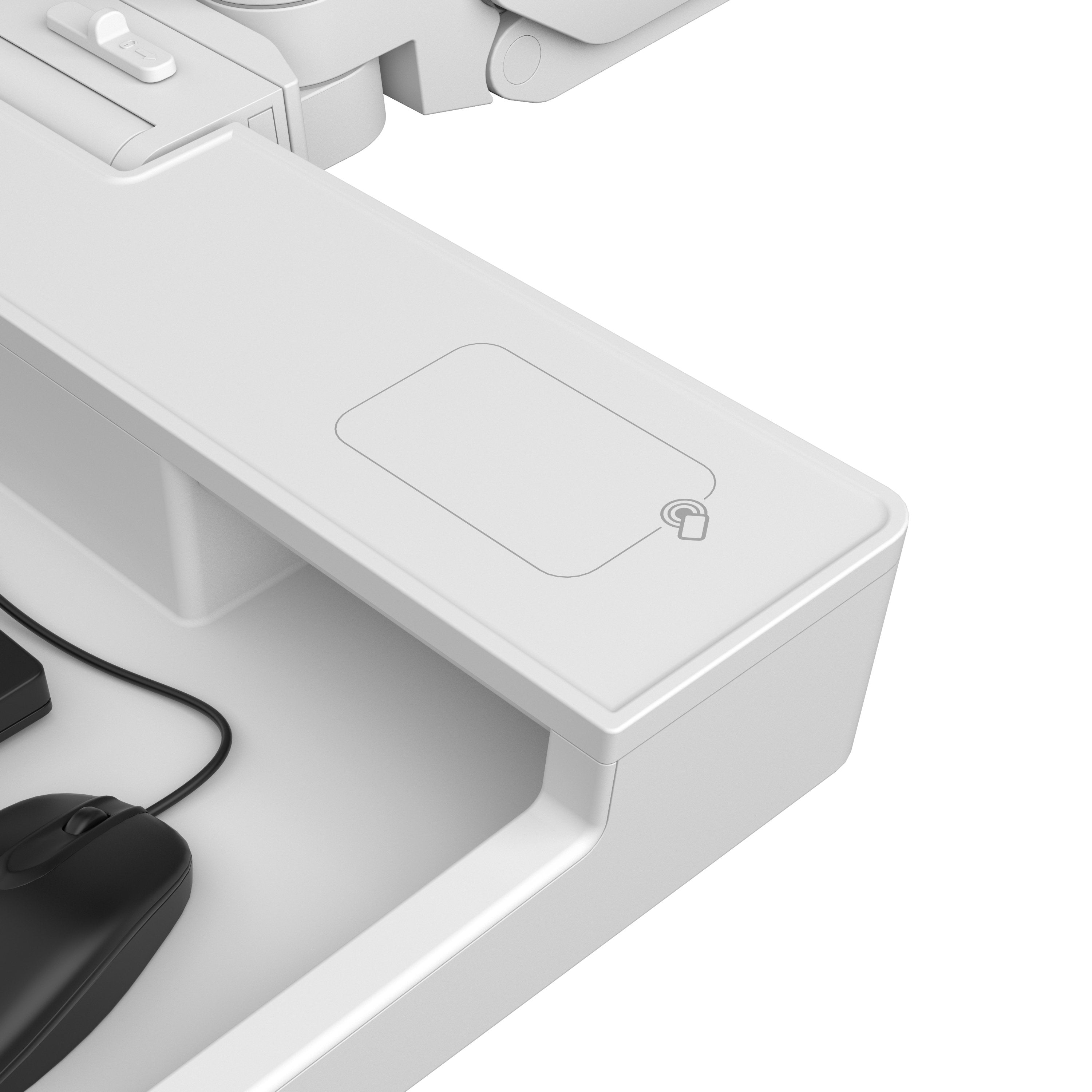 Ergotron Carefit Combo Arm Kit De Montaje (Brazo Articulado Bandeja De Teclado Base Para Montaje En Pared Adaptador De Montaje Para Carril) Modular Para Pantalla Lcd / Equipo Pc Aluminio Plástico Blanco Tamaño De Pantalla: Hasta 27" Se P