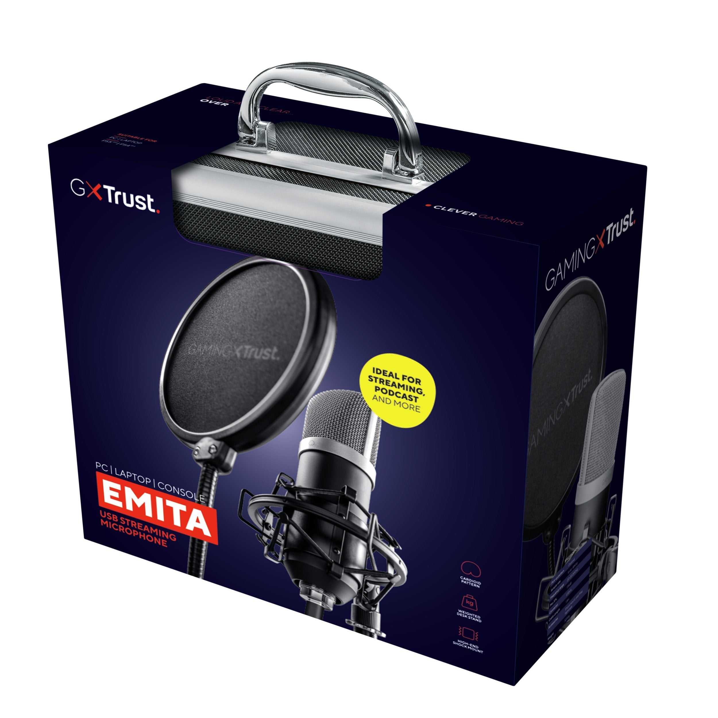 Trust Gxt 252 Emita Micrófono Cardiode Para Streaming/Estudio