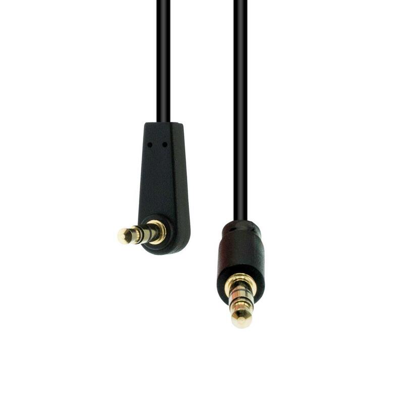 3-Pin Angled Slim Cable M-M  Black 0.5m
