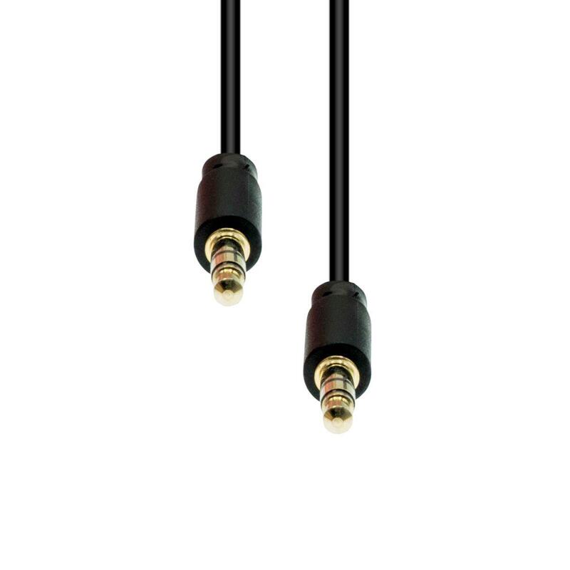 3-Pin Slim Cable M-M Black  1.5m