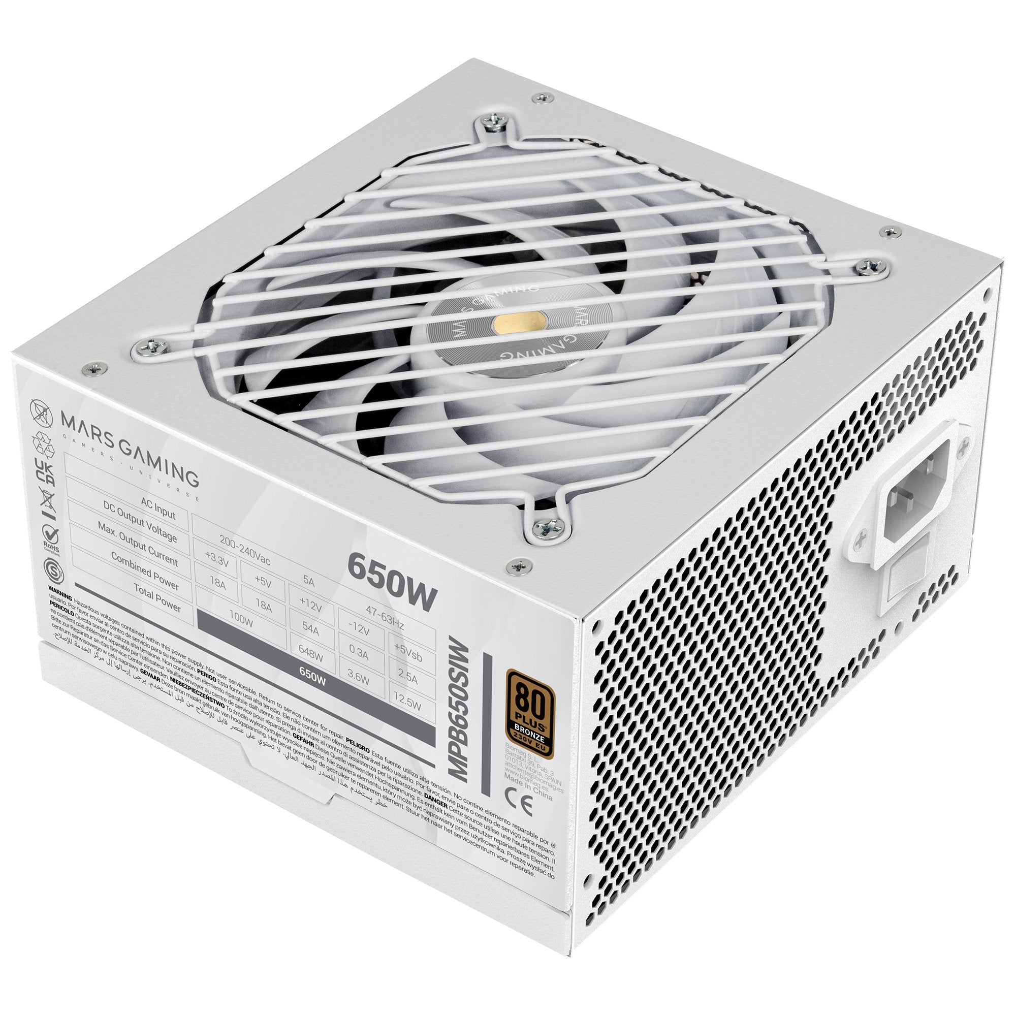 EAN 8435693109563 - Mars Gaming MPB650SIW unidad de fuente de alimentación 650 W 24-pin ATX ATX Blanco imagen 6