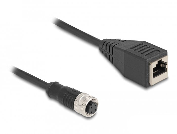 Delock Cable De Red M12 D-Kodiert 4 Pin Hembra A Rj45 Hembra 50 Cm