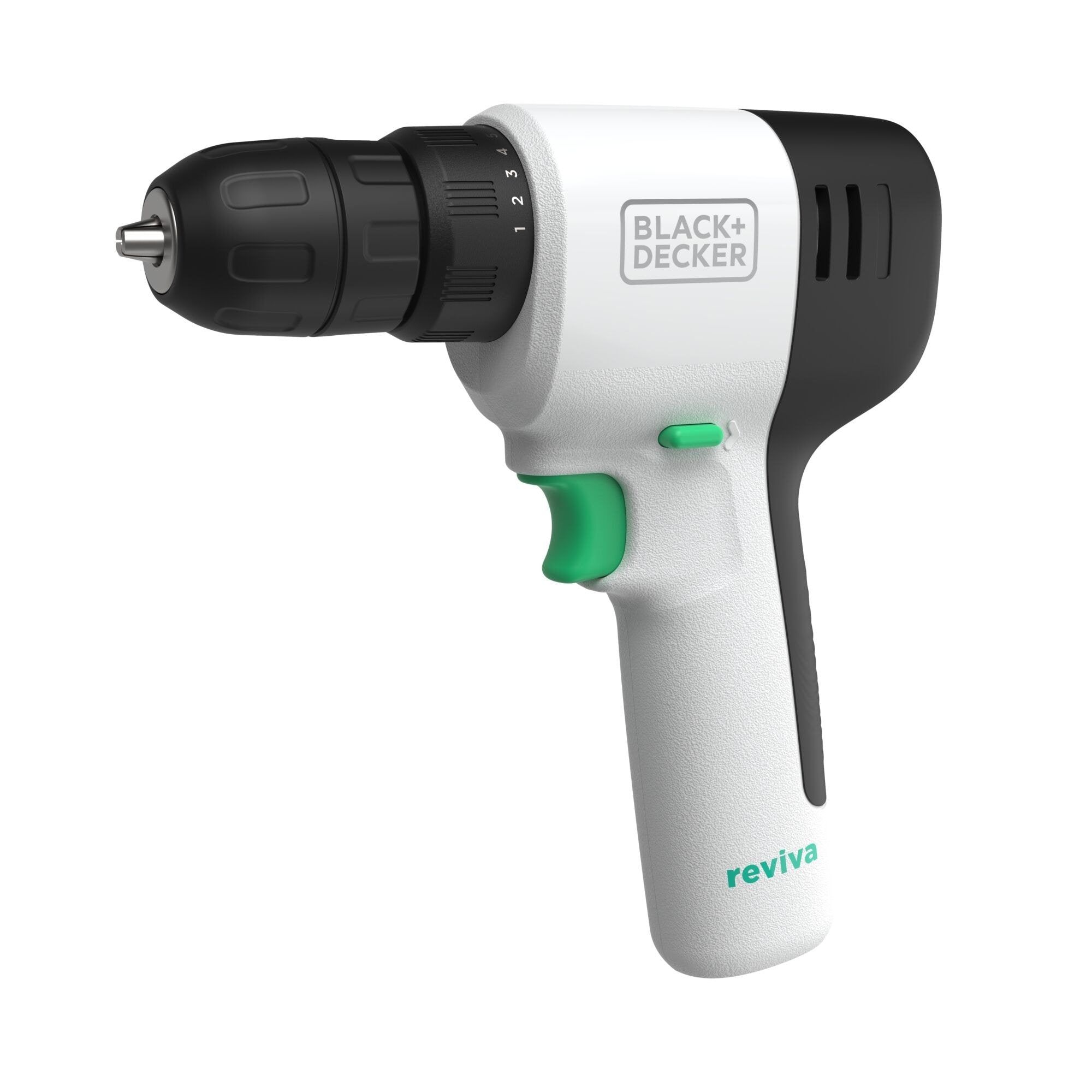 Taladro Atornillador A Batería Black+Decker Reviva, 12 Voltios Blanco/Negro, Batería De Ion De Litio Integrada 1,5 Ah Revdd12c-Qw