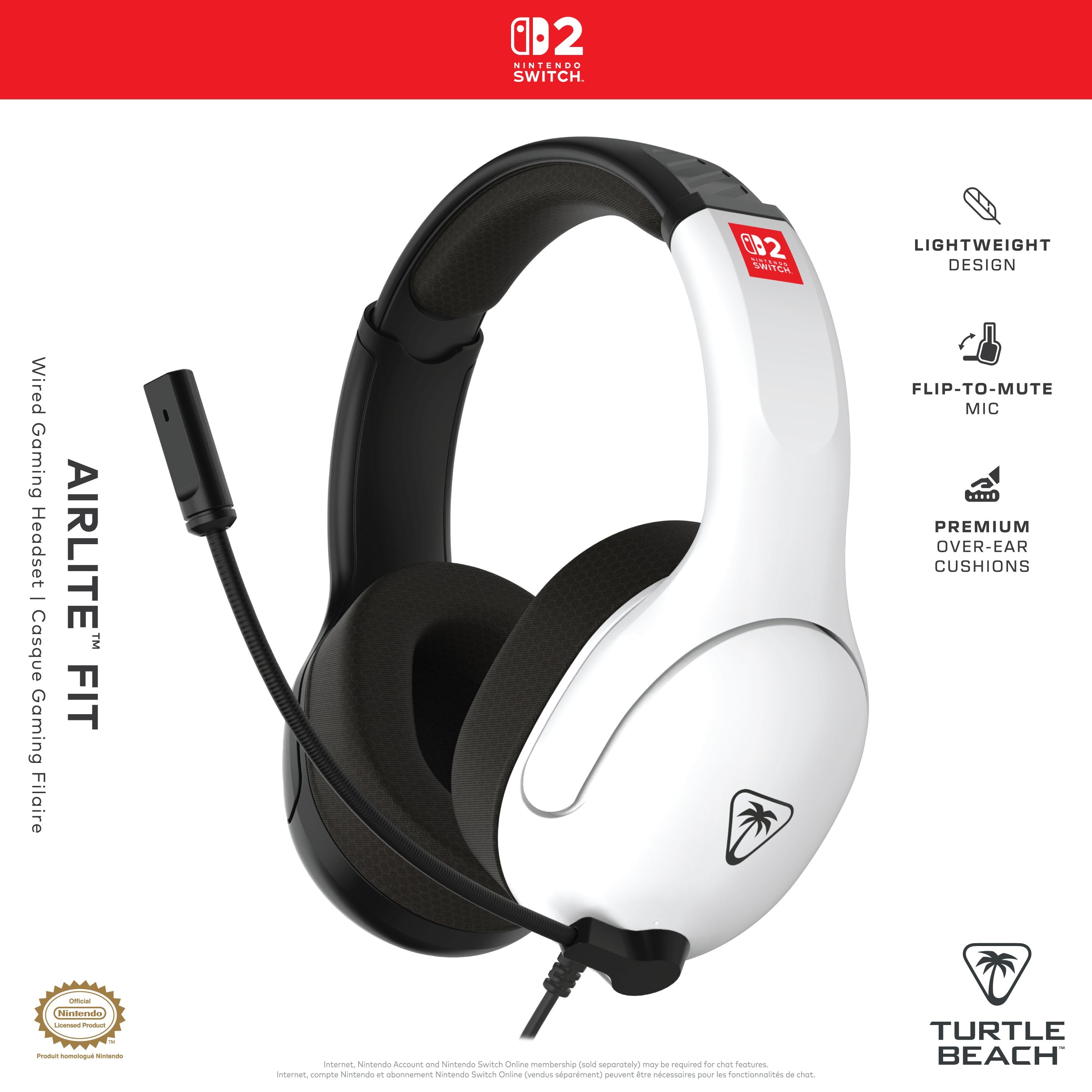 Turtle Beach Airlite Fit Headset Ns Black & White (Switch 2)