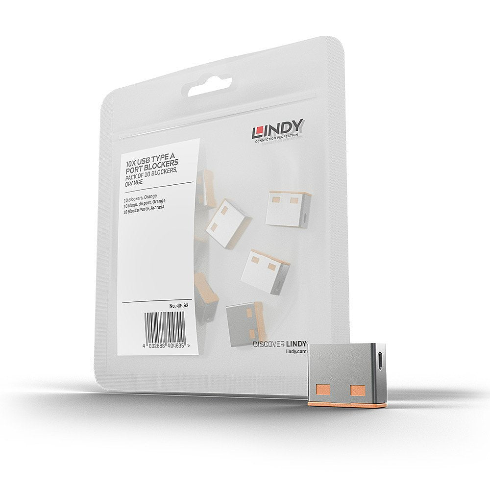 Lindy 40463 Bloqueador De Puerto Usb Tipo A Naranja 10 Pieza(S)