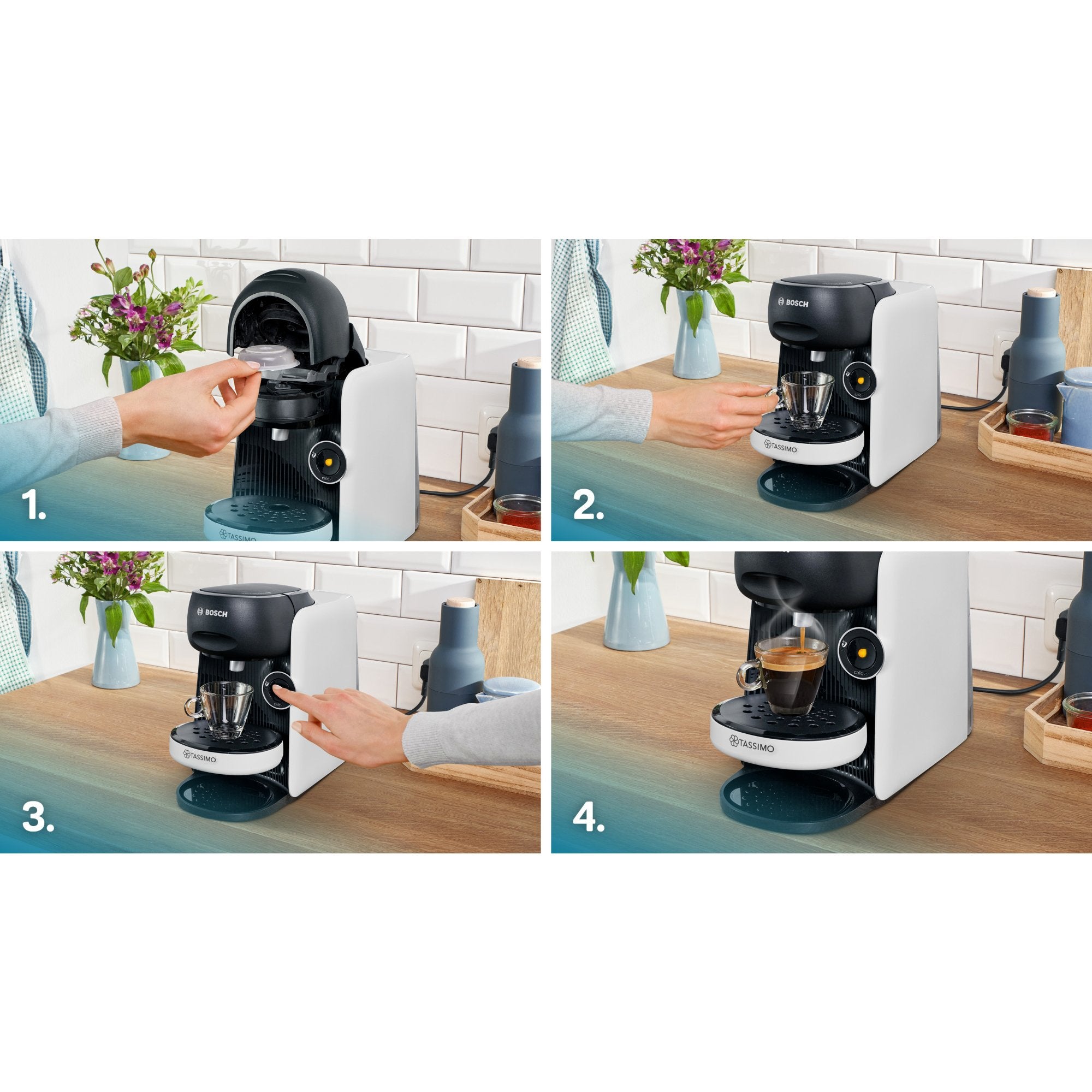 Cafetera  Bosch Tas164e Eléctrica Totalmente Automática Macchina Per Caffè A Capsule 0,7 L
