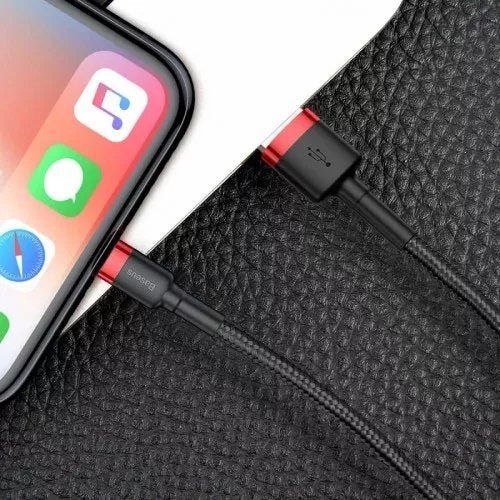 Cable Baseus Calklf-C19 (Lightning M - Usb 2.0 M; 2m; Black And Red Color)