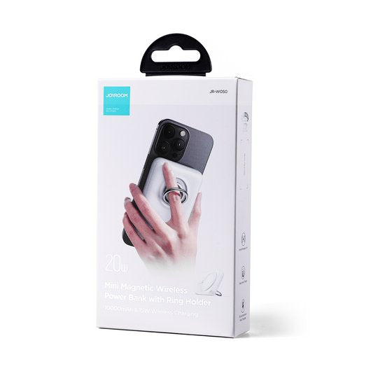 Joyroom Jr-W050 10000mah 20w Magsafe Z Ringiem I Podstawka Bialy