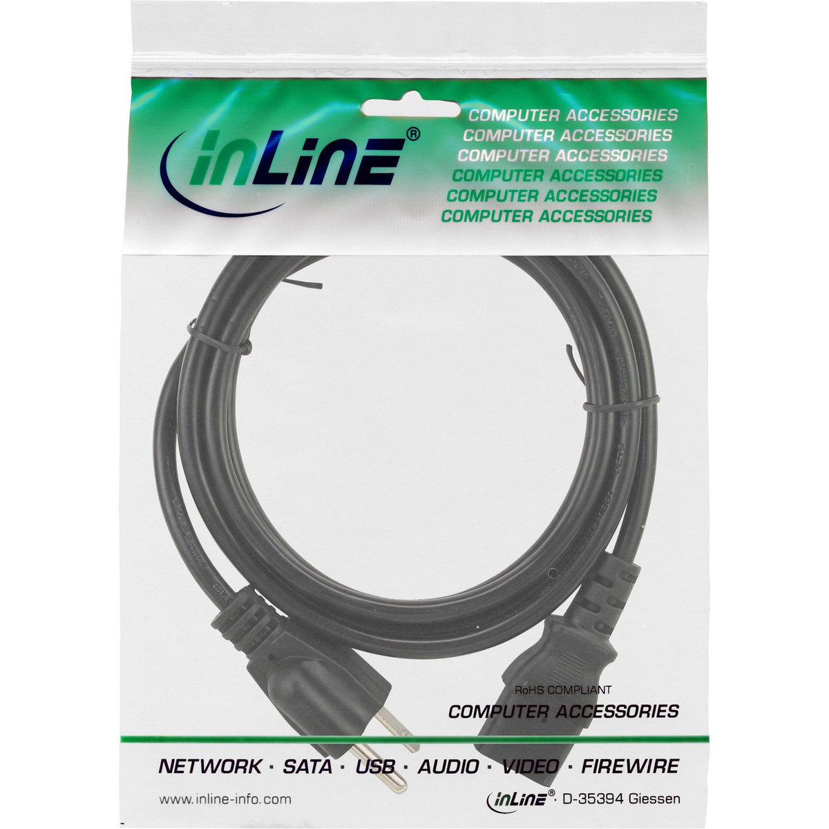 Inline® Power Cable, Japan Plug A Iec, Negro, 5m