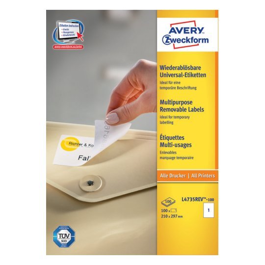 Avery Zweckform Etiquetas L4735rev-100 Blanco 210,0 X 297,0 Mm