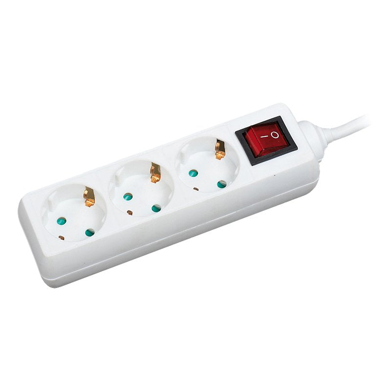 Logilink Lps206, Regleta De Enchufes Triple 1.6 M 250v / 16a, Blanco