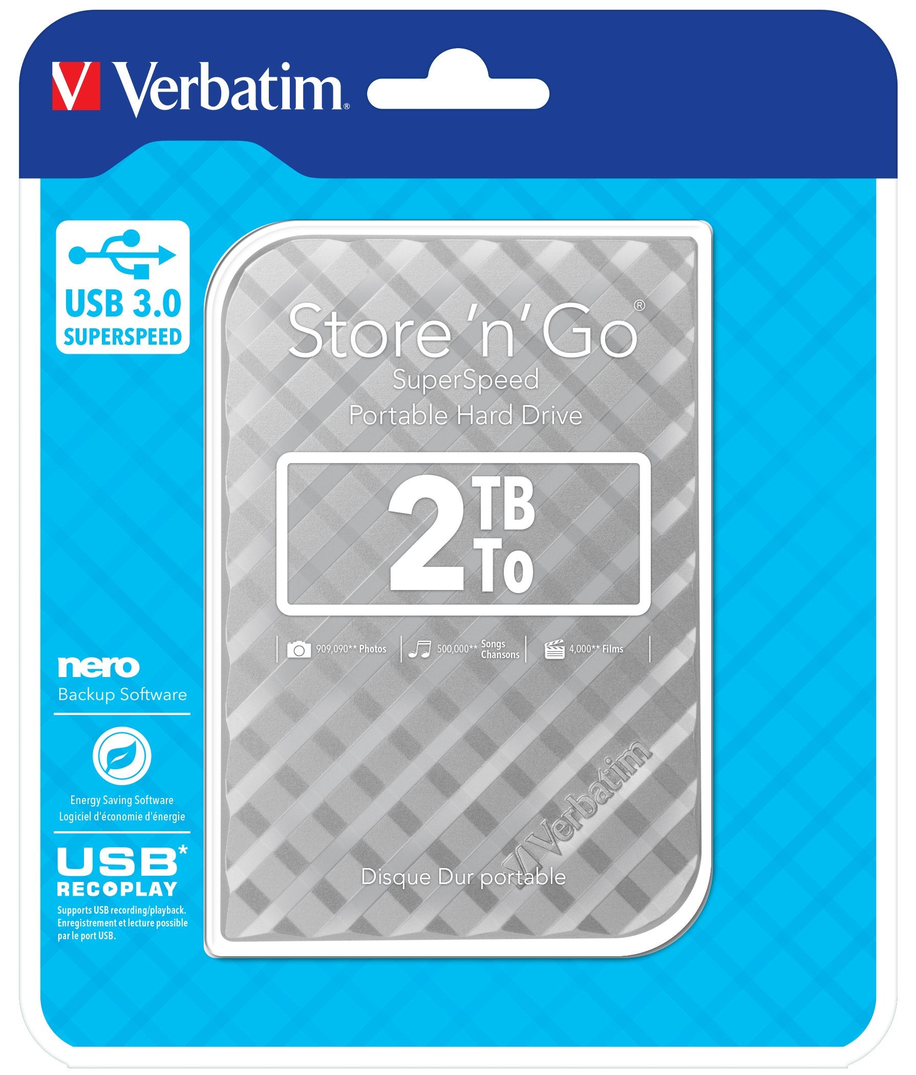 Verbatim 2,5" Store ´N´ Go Usb 3.0 Gen.2 Externo Festplatte 2 Tb Plata