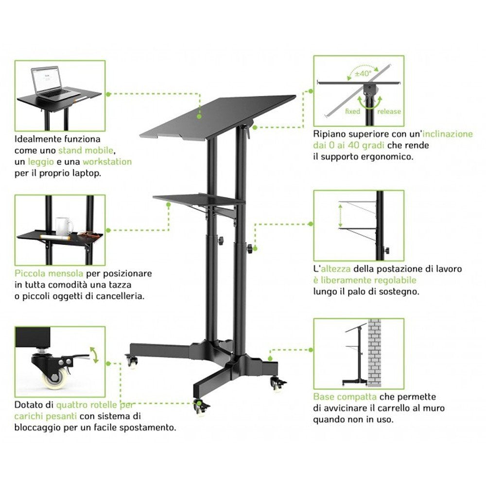 Techly Ica-Tb Tpm-1bk Soporte Para Ordenador Portátil Negro