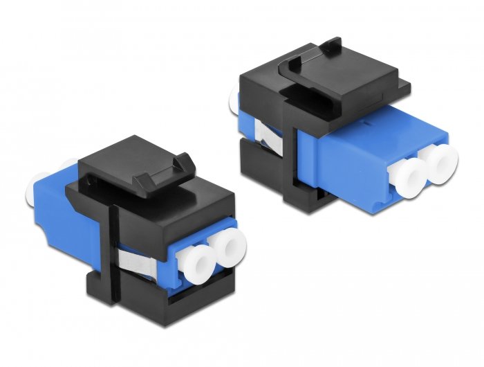 Keystone Modul Lc Duplex Buchse Zu Lc Duplex Buchse Blau   Schwarz