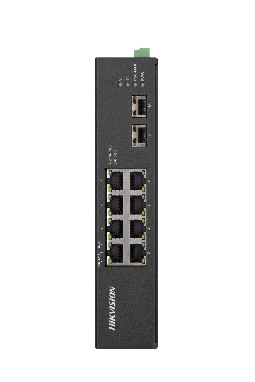 Switch Hi-Poe No Administrado Gigabit 8 Puertos Rango Temperatura Extendida Hikvision