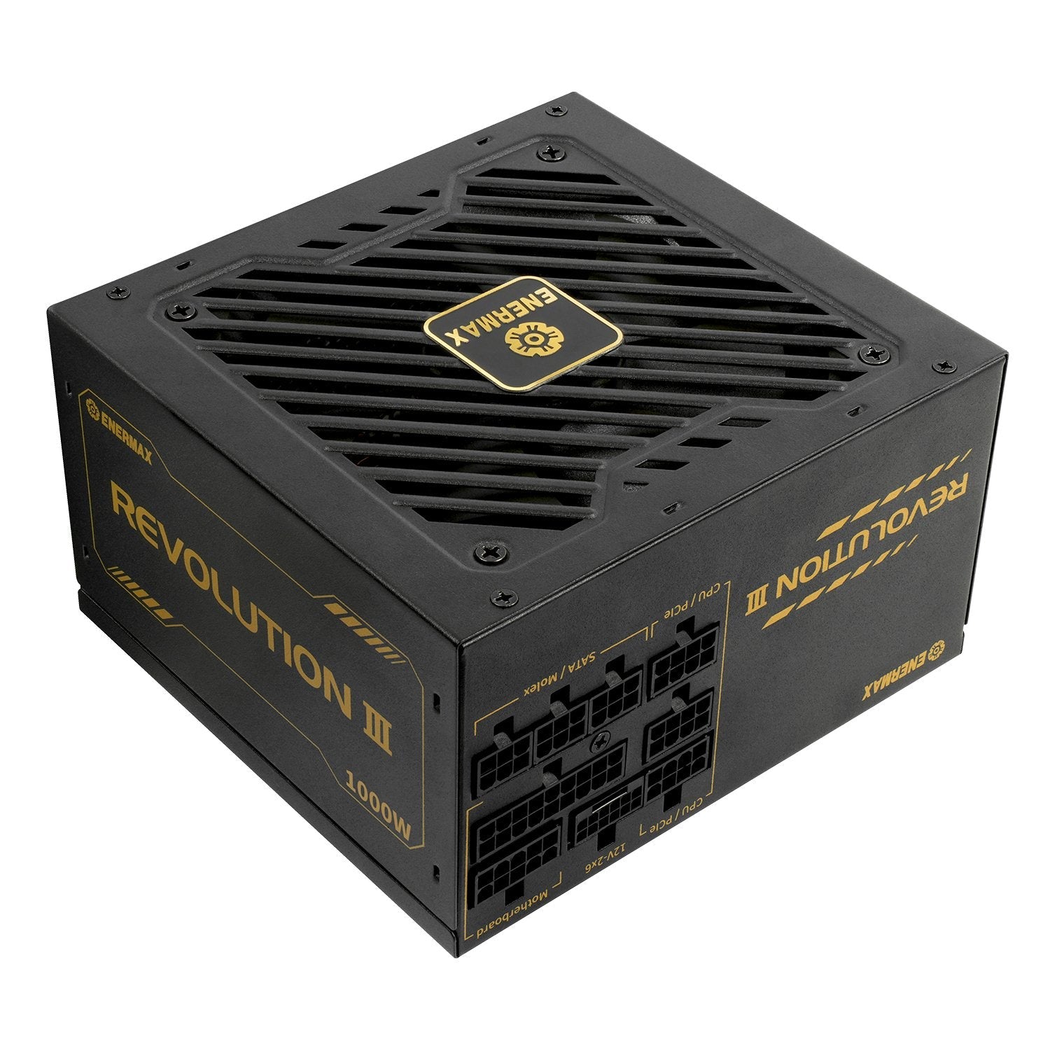 Enermax Revolution Iii 1000w, Fuente De Alimentación, 1 Gpu De Alta Potencia De 12 Pines, Gestión De Cables Pcie 3x, 1000 Vatios Erv1000g-Ahg-Mac