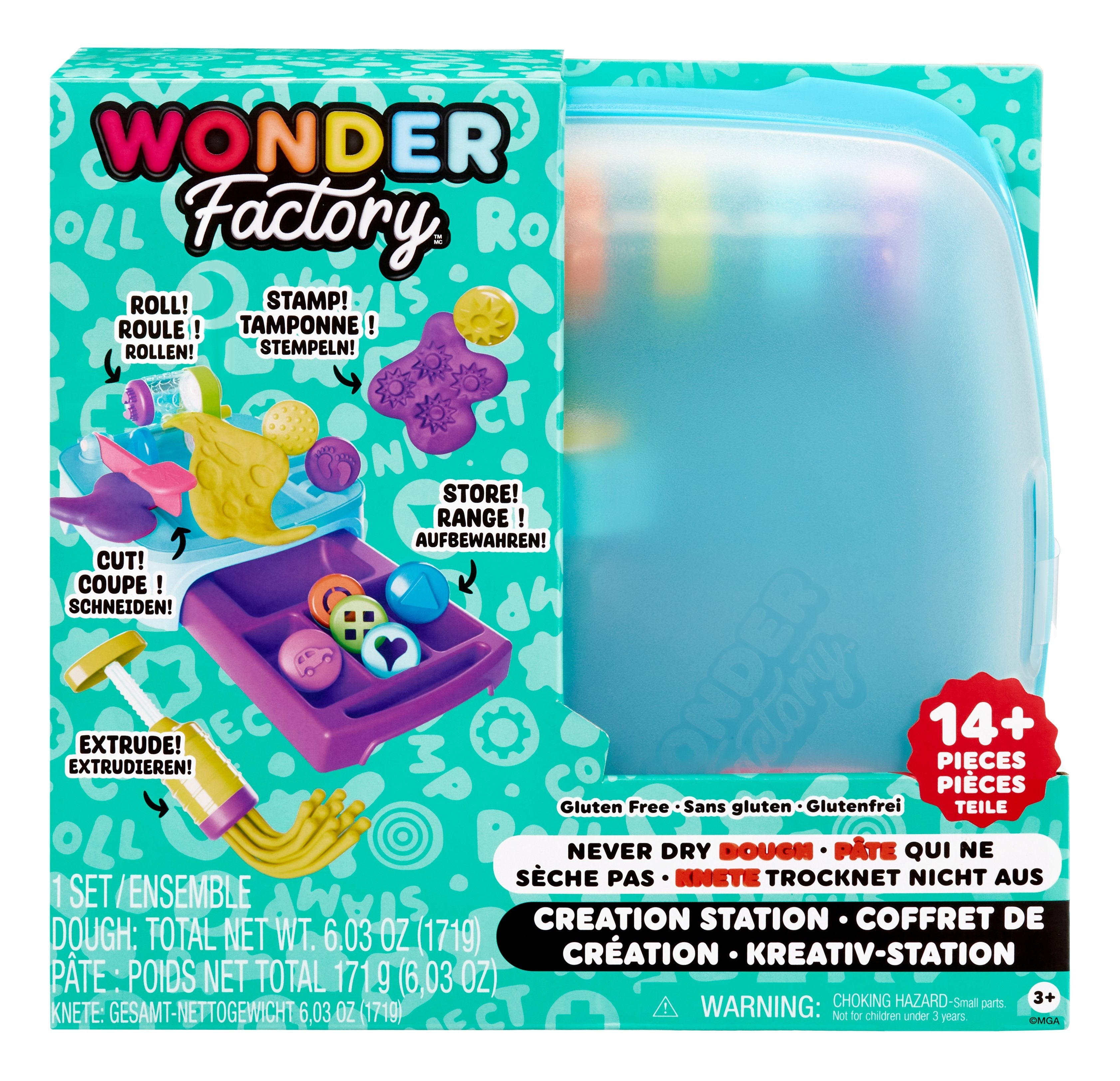 EAN 0035051595090 - MGA Entertainment Wonder Factory Dough Creation Station Pasta para modelar 171 g Multicolor 8 pieza(s) imagen 5