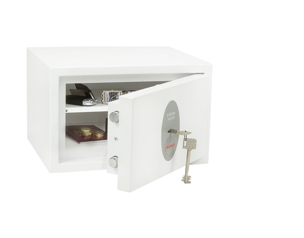Caja Fuerte De Superficie Phoenix Safe Co. Fortress Ii Ss1181k 8 L Acero Blanco