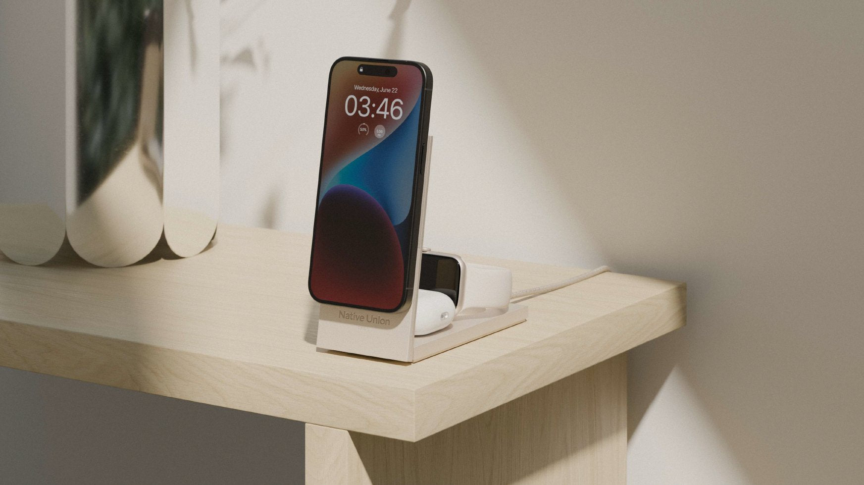 Native Union Rise 3-In-1 Qi2 Magn. Wireless Charger Sandstone